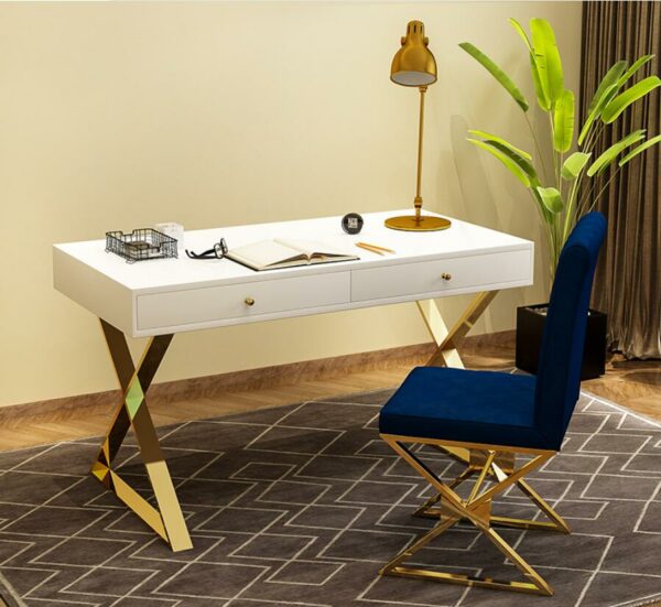 Nordic Light luxury desk and chair combination desk simple desk designer study desk and chair 3