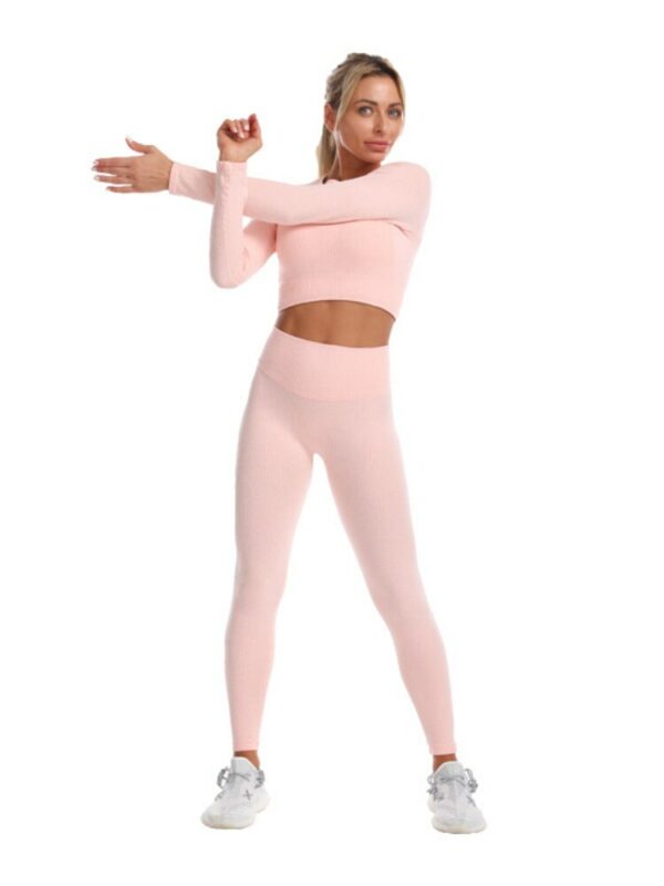 Workout Sets for Women 2 Piece Outfits Sexy Autumn Long Sleeve Sweatsuits Jogging Suits Casual Bodycon Seamless Yoga Gym Set 4