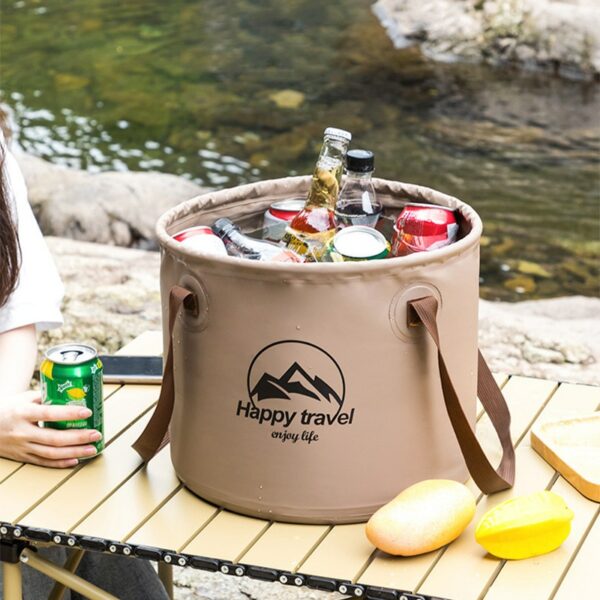 12L Portable Folding Bucket Fishing Outdoor BBQ Travel Foldable Water Bucket Bowl Sink Washing Bag Seal Car Wash Buckets 1