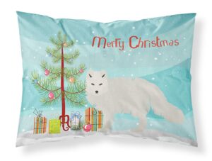 White Arctic Fox Christmas Fabric Standard Pillowcase