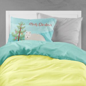 White Arctic Fox Christmas Fabric Standard Pillowcase