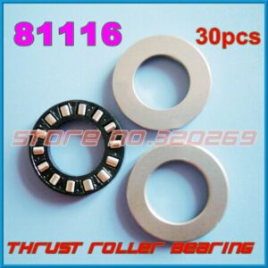 30pcs 80*105*19mm Cylindrical Roller Thrust Bearing Assembly 81116 K81116TN GS81116 Seat Ring WS81116 Shaft Housing Washer 1