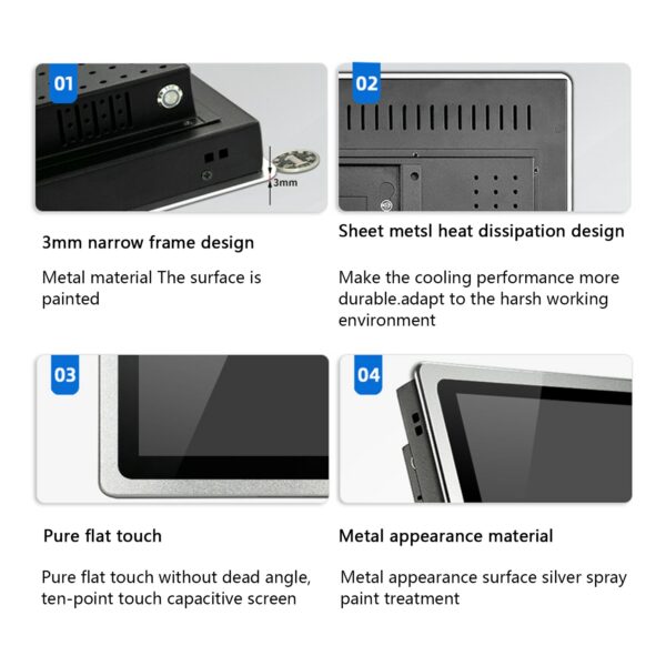 17 19 21 inch embedded industrial tablet PC with capacitive touch screen all-in-one computer Intel Core i7-3537U for win 10 Pro 6