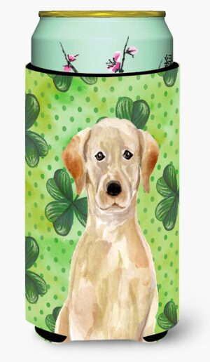 Yellow Labrador St. Patrick's Tall Boy Beverage Insulator Hugger