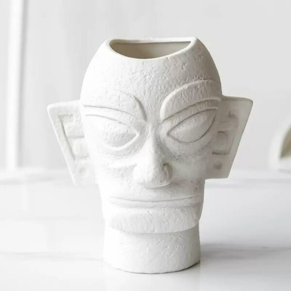 Creative Face Ceramic Vase Porch Living Room Flower Arrangement Office Hotel Antique Cultural Art Decoration Ornaments Gifts 2