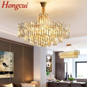 Hongcui Chandelier Gold Luxury Pendant Lamp Postmodern LED Light Fixture for Home Living Dining Room 1