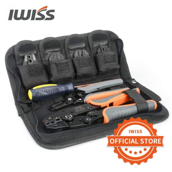 IWISS Crimping Tool Kits with Wire Stripper and Cable Cutters Suitable for Non-Insulated & Insulated Cable End-Sleeves Terminals 1