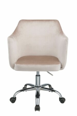 Home Modern And Minimalist Furniture Office Desk Chair Computer Chair Fashion Furniture Office Chair In Champagne Velvet  Chrome 2