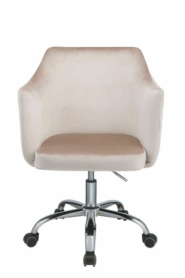 Home Modern And Minimalist Furniture Office Desk Chair Computer Chair Fashion Furniture Office Chair In Champagne Velvet Chrome 2