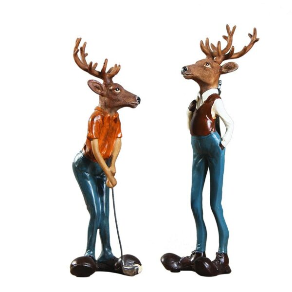 Aqumotic Golf Elk Creative Human Statue Art about 30cm Sculpture Office Decor Accessories Modern Craft Home Decoration Cabinet 3