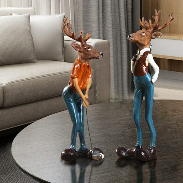 Aqumotic Golf Elk Creative Human Statue Art about 30cm Sculpture Office Decor Accessories Modern Craft Home Decoration Cabinet 1