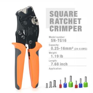 IWISS SN-TG16 0.25-16mm² Tubular Terminal Crimping Pliers Mini Hand Tools Adjust Knob To Control Crimp Size Ferrule Clamps Plier 2