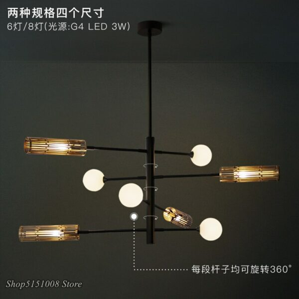 Magic Bean Molecular Chandelier Lighting Post-modern Creative Multi-spin Atmosphere Hanglamp Living Room Bedroom Restaurant Lamp 4