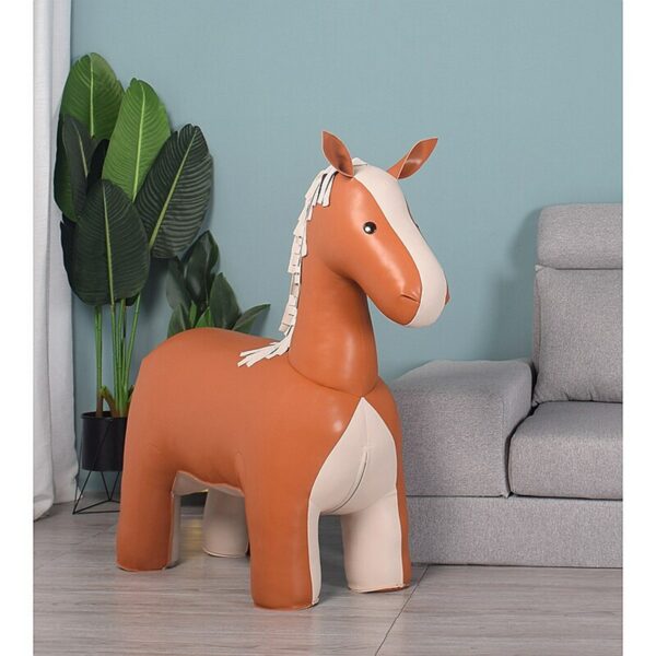 LARGE FINE HORSE STOOL Microfiber Leather Surface A Special Furniture For Your Home Decoration Fine Horse Stool 5