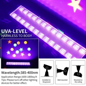 100W 80 LED Black Light Bar Flood Light for Halloween Glow Fluorescent Party Bedroom Game Room Body Paint Stage Lighting 2