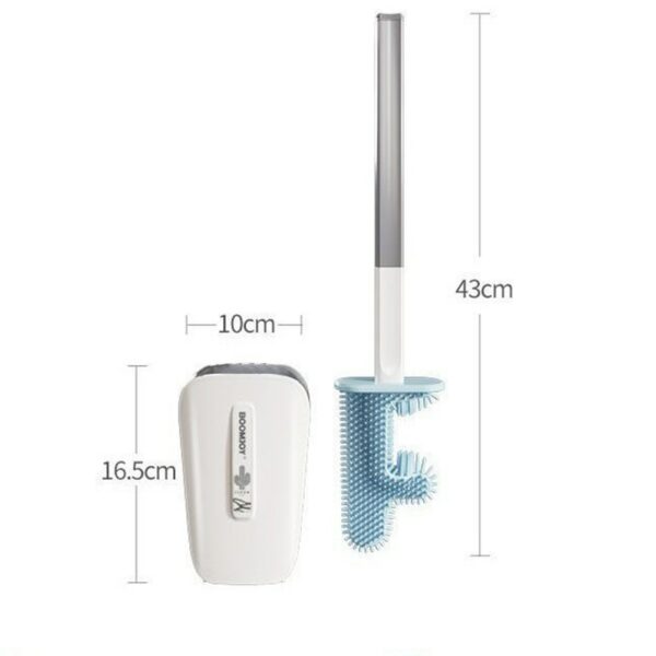 No Dead Angle Cactus Toilet Brush Leak-proof Water Belt Base Flat Head Flexible Soft Brush With Quick-drying Bracket Set 6