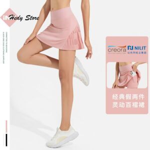 Tennis culottes sports fitness short skirt women's anti-light outdoor running sweat-absorbing breathable shorts pleated skirt 1