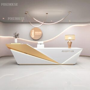 Company Beauty Salon Reception Desks Barber Shop Reception Simple Modern Desk Office Furniture Light Luxury Commercial Bar Table 1