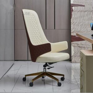 Italian Light Luxury Office Chairs Home Furniture Postmodern Office Computer Chair Leather Swivel Designer High Back Armchair 1