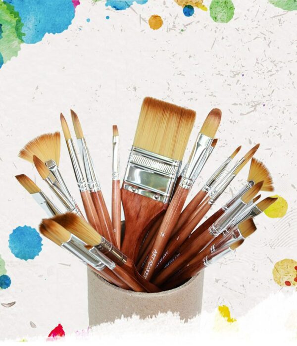 12/24 Pcs Professional Paint Brush Set Artist Nylon Hair Acrylic Watercolor Oil Painting Drawing for Art Supplies paint brushes 1