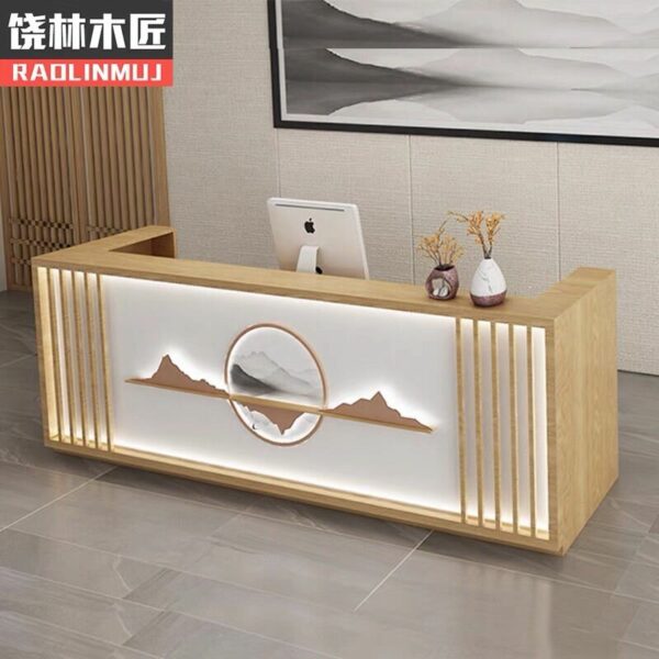 New Chinese-style cashier counter shop bar foot massage ear shop health center beauty salon hotel reception desk empfangstheke 6