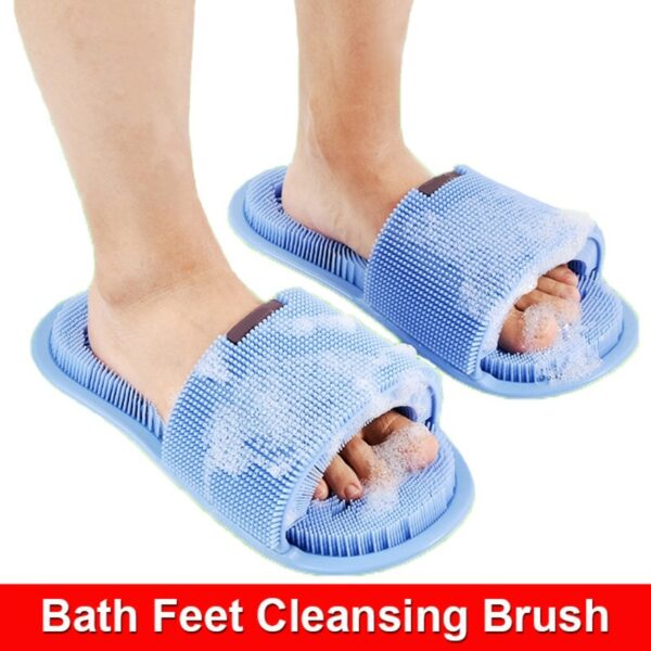 New magic foot washing slippers bathroom men's and women's bath anti-skid silicone slippers foot rubbing massage cleaning brush 1