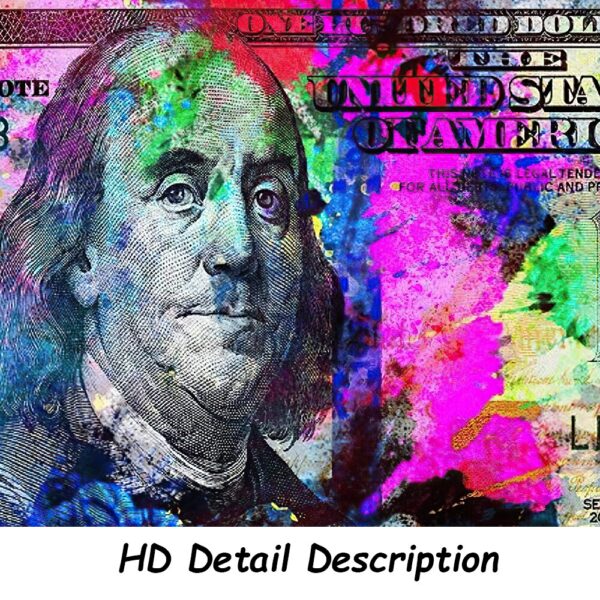 Dollar Bill Money Graffiti Art Canvas Paintings Prints Posters Wall Picture Modern Living Room Home Office Decoration Frameless 4