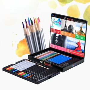 60 Professional Pencil Set Sketch Water-Soluble Color Lead Oil-Based Complete Beginner Kit Art Supplies with Color Box 20x28.5cm 1