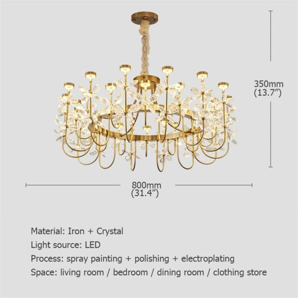 Hongcui Modern Chandelier Pendant Lamp Contemporary Gold Luxury Home LED Creative For Living Dining Room 6