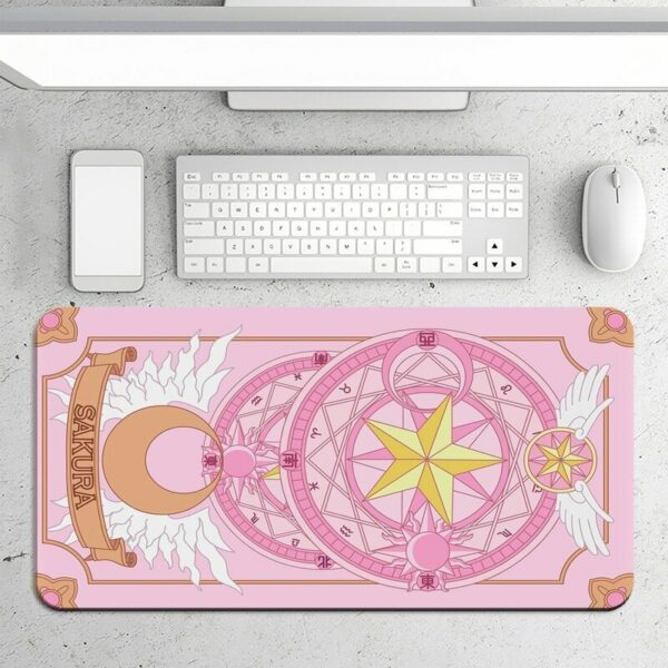 80x40cm Leather Printed Desk Pad Cartoon Pink Girl Heart Mouse Pad Gaming Non-Slip Keyboard Pad Large Overlock Office Supplies 2