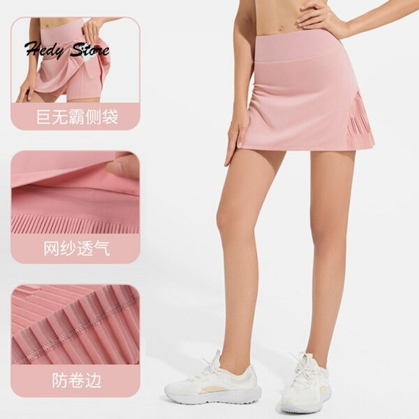 Tennis culottes sports fitness short skirt women's anti-light outdoor running sweat-absorbing breathable shorts pleated skirt 3