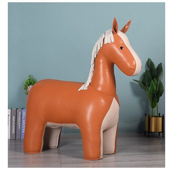 LARGE FINE HORSE STOOL Microfiber Leather Surface A Special Furniture For Your Home Decoration Fine Horse Stool 3