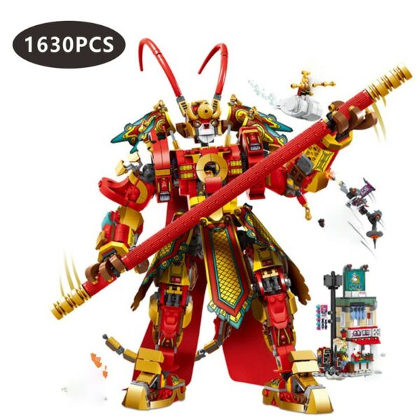 1630PCS New Blocks with 6 MINI Figures Monkey King Warrior Mech Building Blocks Set Bricks Kid DIY Toys Birthday Christmas Gift 1