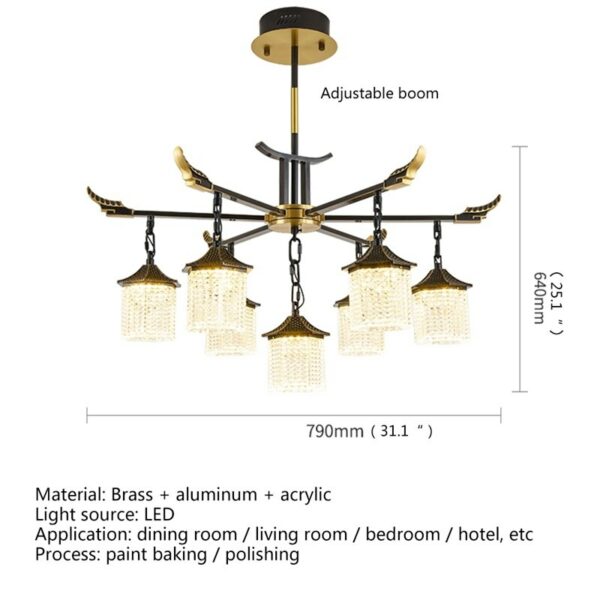 Hongcui New Pendant Light Modern Luxury Brass LED Lamp Fixtures For Home Decorative Dining Living Room 6