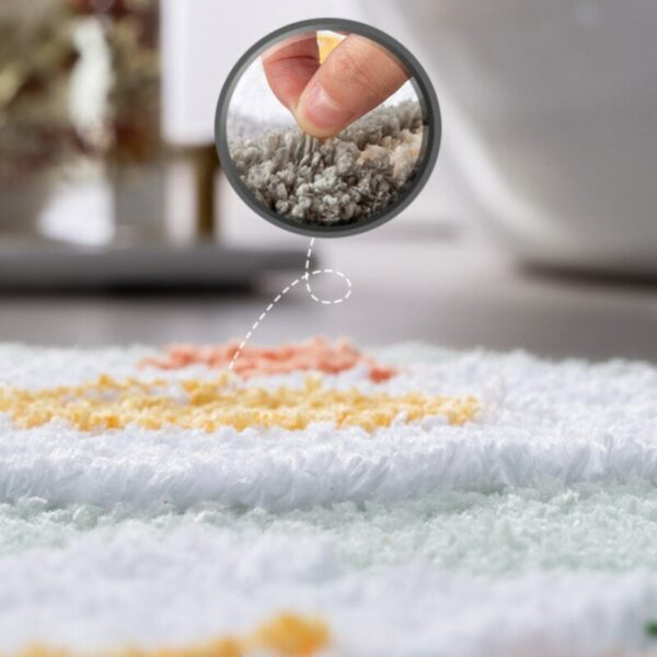 Inyahome Non Slip Shaggy Bath Mats Floor Rugs Exrta Soft Microfiber Bathroom Perfect Bath Mat Pad Carpet Farmhouse Kitchen Decor 4