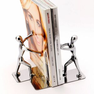 1 Pair/Lot Fashion Cool Metal Stainless Steel Human-Shaped Bookend for School Stationery & Office Supply 1