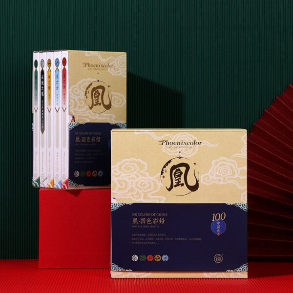 Andstal Phoenixcolor 50/100 Colored Pencil Chinese Style Oil Color Pencils Professional Gift Box Drawing Pencil Set Art Supplies 3