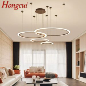 Hongcui Modern Nordic Pendant Lamp Creative Design LED Vintage Ring Fixtures For Home Living Room Bedroom Decorative Light 1