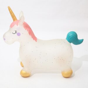 Cute Unicorn Inflatable Ride on Animal Toys Jumping Horse Bouncy Sports Games for Kids Baby Children's Day Gift 2