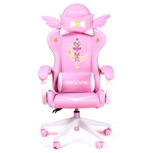 Pink Magic Gaming Chair Girl Game Competitive Rotating Chair Home Liftable Computer Chair Fashion Comfortable Anchor Live Chair 1