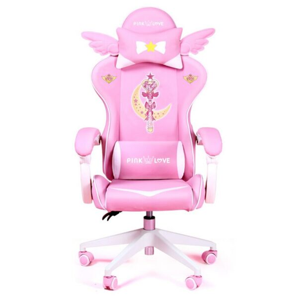 Pink Magic Gaming Chair Girl Game Competitive Rotating Chair Home Liftable Computer Chair Fashion Comfortable Anchor Live Chair 1