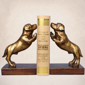 a Pair Creative  Resin Dog  Bookends Book Hold  Office Supplies American Retro Rural Bookends Gift 1