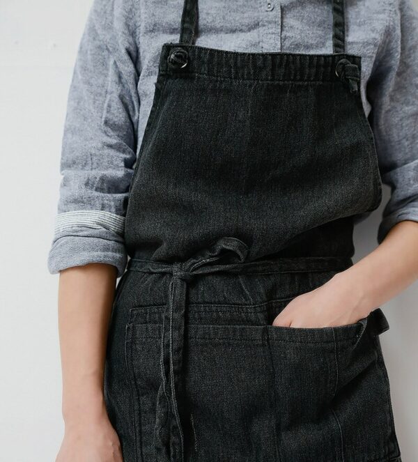 Cotton Denim Aprons,Japanese Korean Gardening Coffee Shop Kitchen Painting Restaurant Stylish Design Florist Jeans Apron 4