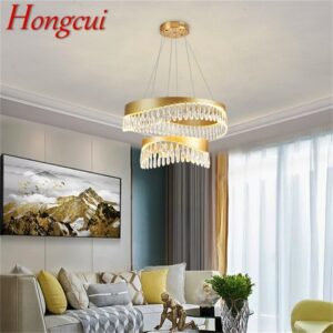 Hongcui Chandelier Pendant Lamp Postmodern Gold Luxury Home LED Light Fixture for Living Dining Room 1