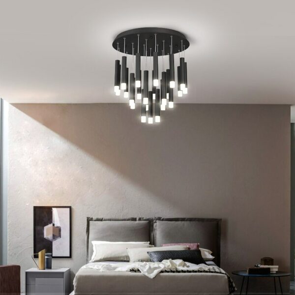 Duplex Villa Led Chandelier Long Line Style Hanglamp Spiral Staircase Interior Lighting Hotel Lobby Ceiling Decor Pendant Lights 5