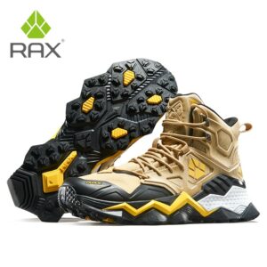 RAX Men Outdoor Trekking Shoes Lightweight Breatheable LeatherMen Waterproof Hiking Shoes Antiskid Mountain Climbing Sneakers  1