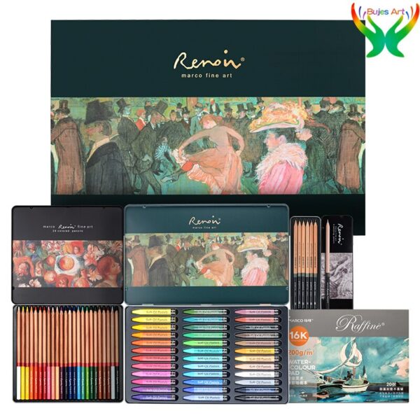 Marco renoir art suit heavy color oil painting drawing pencil stick color lead suit gift box for art design students at supplies 1