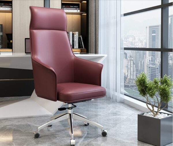 Nordic computer chair modern simple anchor lift rotating ergonomic back home comfortable office chair leather chair 1