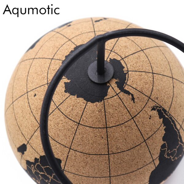 Aqumotic Cork Globe Decoration No Word 1pc World Message Board with Push Pins Large and Small Office Table Decora 5