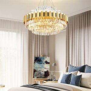 Hongcui Pendant Light Postmodern Gold Luxury Crystal LED Lamp Chandelier For Home Dining Living Room 2